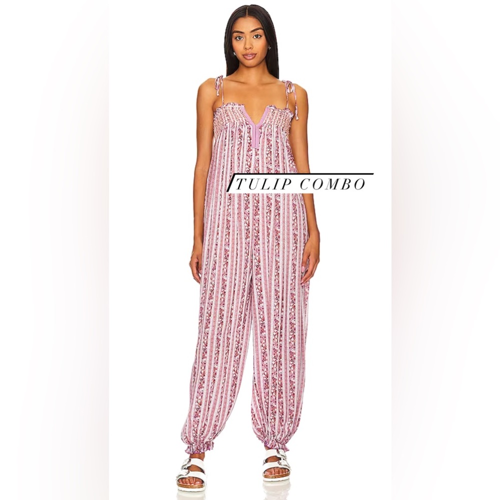 𝓯𝓹 Free People ~ Rule The World Maxi Romper in Tulip Combo